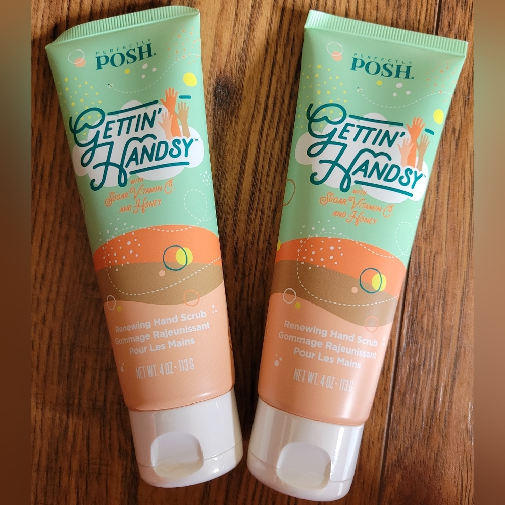 2 New Retired Perfectly Posh Gettin' Handsy Renewing Hand Scrub BundleHard wor